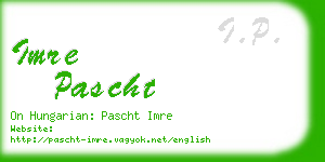 imre pascht business card